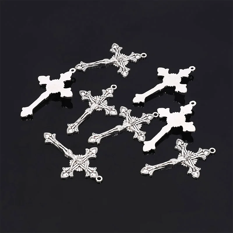10pcs/Vintage Christian Catholic Porous Connector Virgin Mary Holy Cross Holy Grail Charm DIY Jewelry Craft Accessories