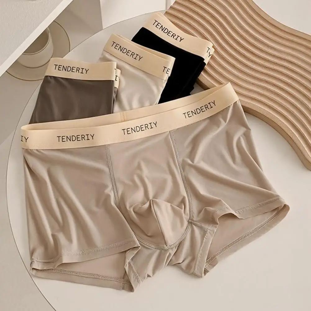 

Comfortable Boxers Men Underwear with Logo Waistband Men's Letter Print Boxer Briefs with U-convex Design Soft for Men