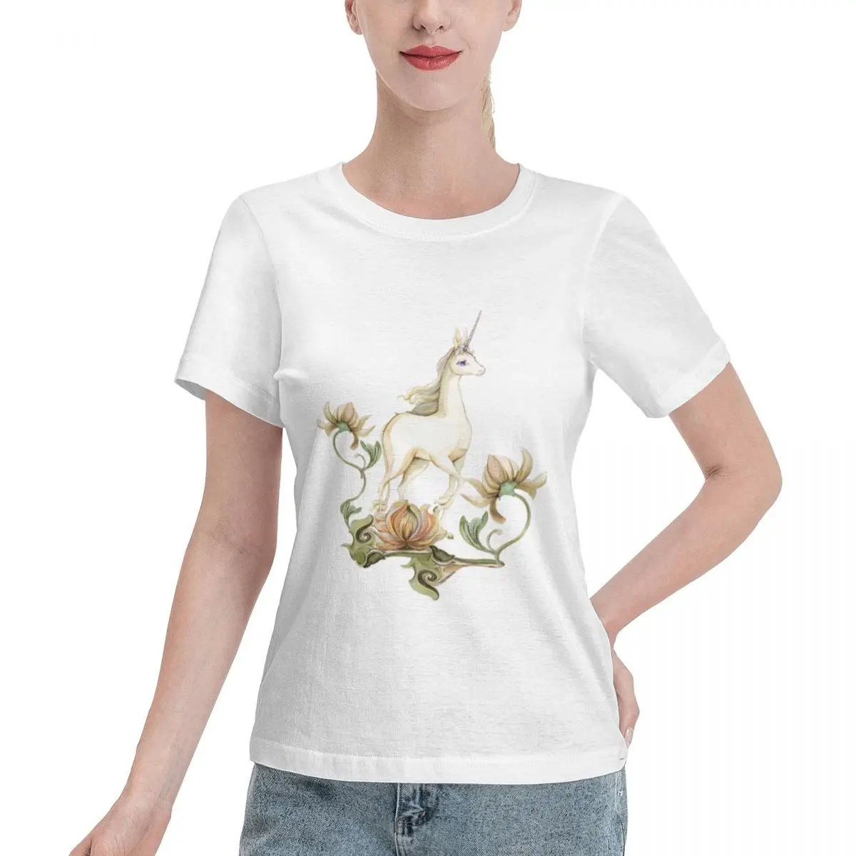Wardrobe Essential Last Unicorn - Flower Garden Women's T-shirt Stylish 100% Cotton T Shirt