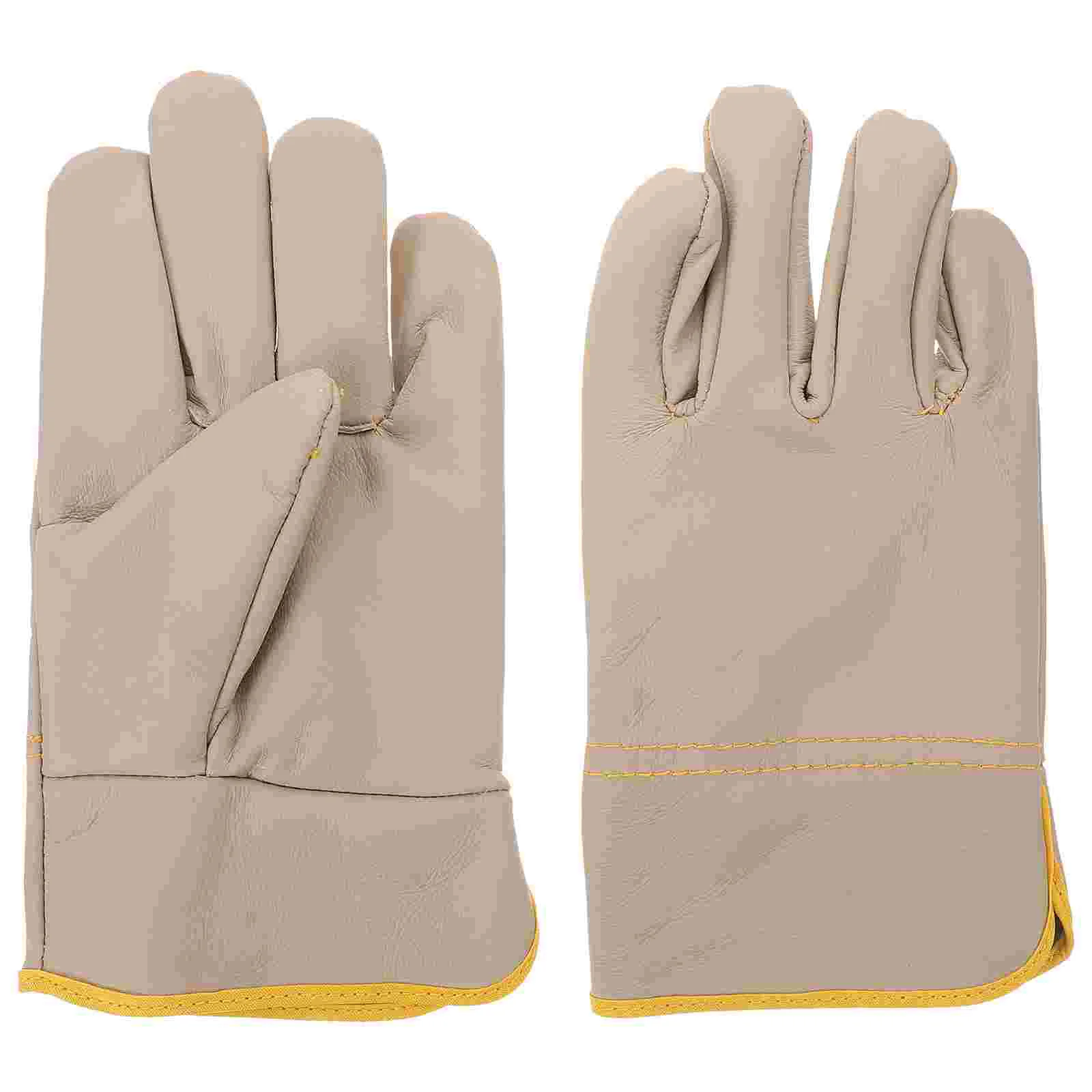 Anti-scald Gloves Work The Mitten Liners Top Layer Cowhide Finger Working