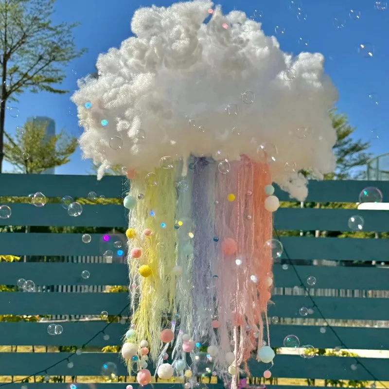 

Xiaohongshu same dream super fairy rainbow cloud wind chime handmade DIY material bag healing girl heart pendant