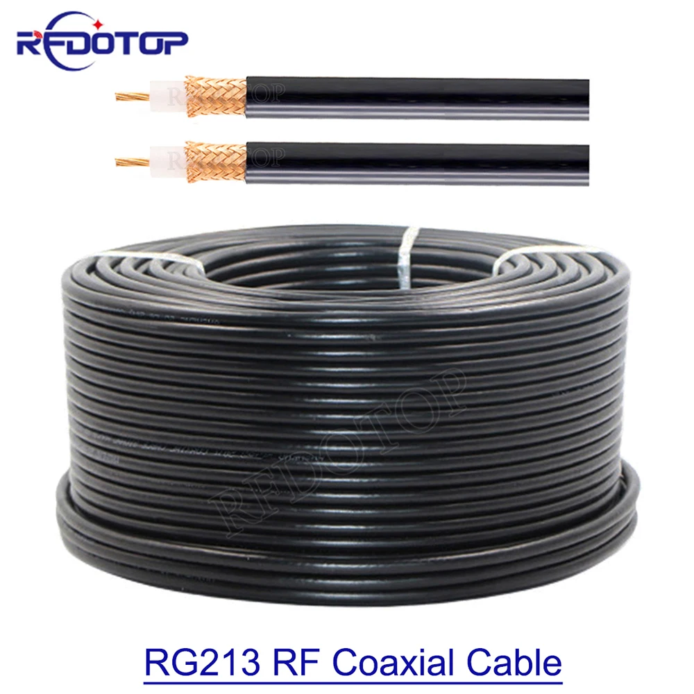 RG213 Cable 50 Ohm 50-7 RF Coaxial Pigtail High Quality Low Loss Black Jacket RG-213 RF Coaxial Cable Jumper Cord 1M-500M