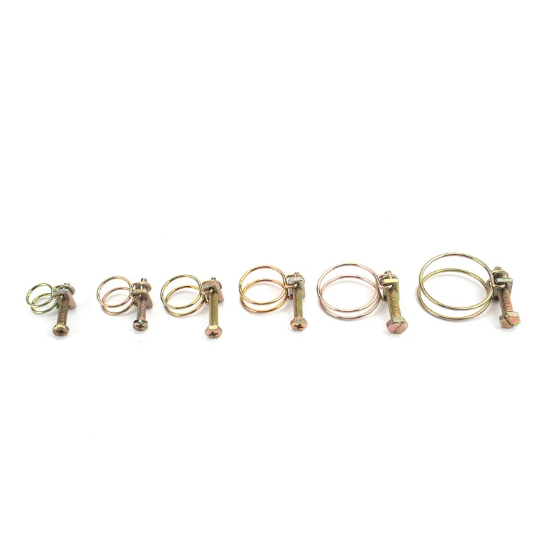 5/10pcs Adjustable Pipe Clamp Double Wire Hose Clip Plumbing Fastener Hardware Plumbing Hose Clamp