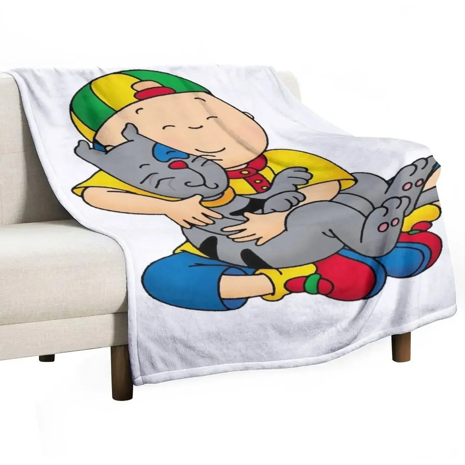

caillou, caillou and dog Throw Blanket Travel Size Cozy Blanket for Plane Train