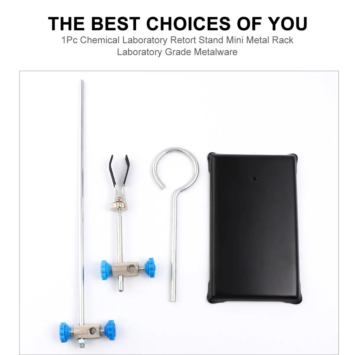 

Mini 30cm Laboratory Stand Square Base Flask Holder Laboratory Grade Metalware Chemistry Support Tool Metalware