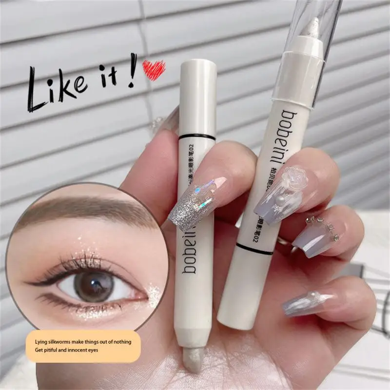 3color Glitter Highlighter Pen Waterproof Pearlescent Matte White Sliver Diamond Brighten Lying Silkworm Eyeshadow Stick Makeup