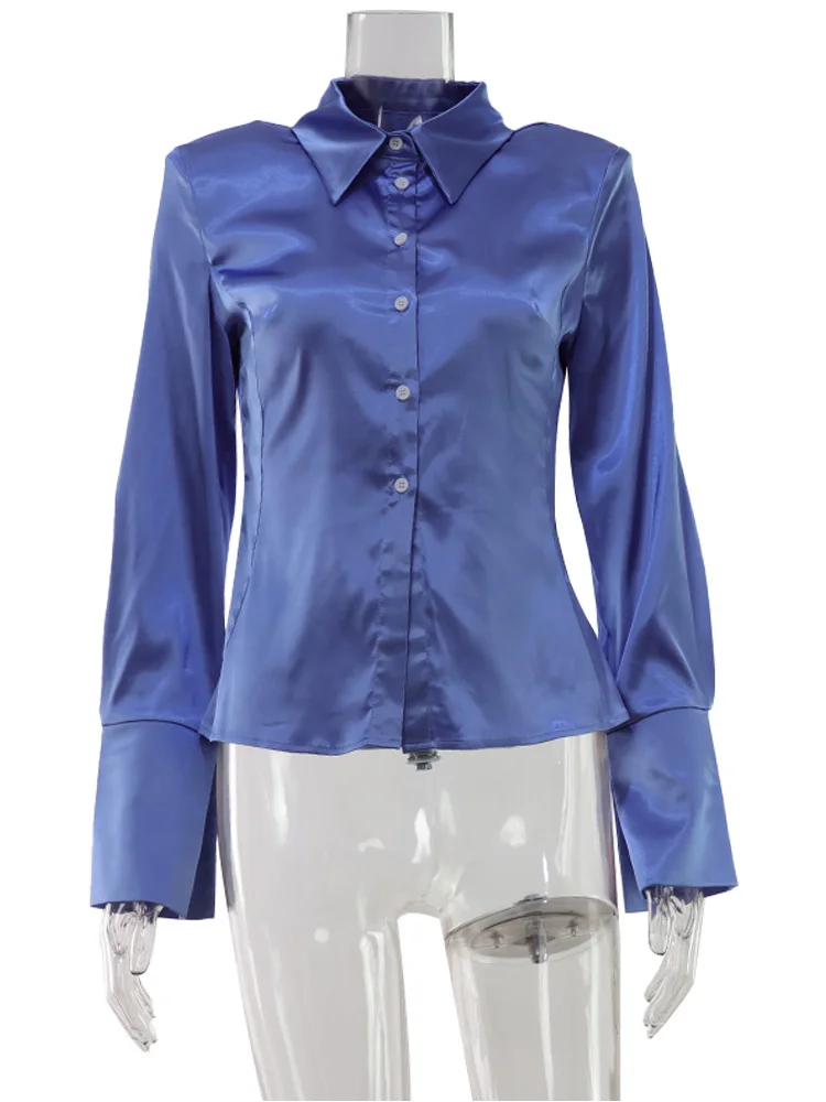 CNYISHE Button O Neck Long Sleeve Solid Women Tops Shirts Casual Skinny Elegant OL Sexy Club Streetwear Female Tees Blouse Slim image 6