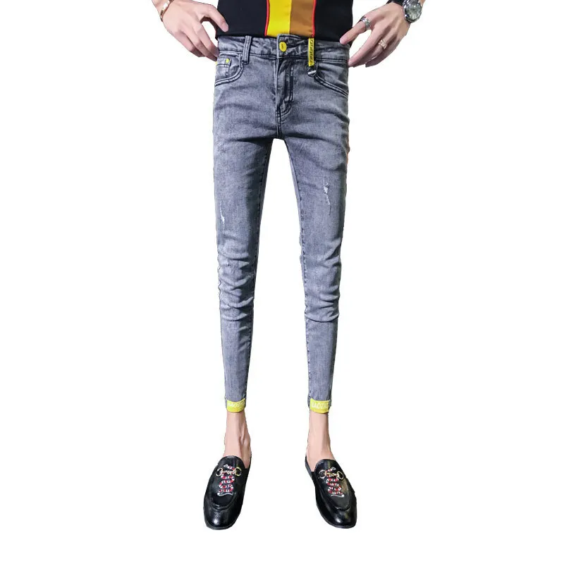 

Wholesale 2020 Fashion Casual Hip Hop Social Slim Skinny Pants Male Spirit Guy Skinny Jeans Men Trendy Slim Pants Pencil Pants