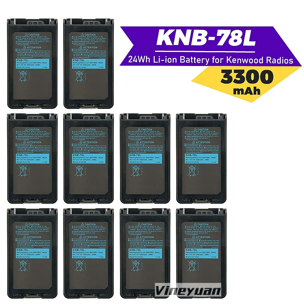 

10PCS KNB-78L 3300mAh Replacement Battery for Kenwood TK-3360, TK-3160, TK-2170, TK-3173, TK-3170, NX-220, NX-320, TK-3140 Radio