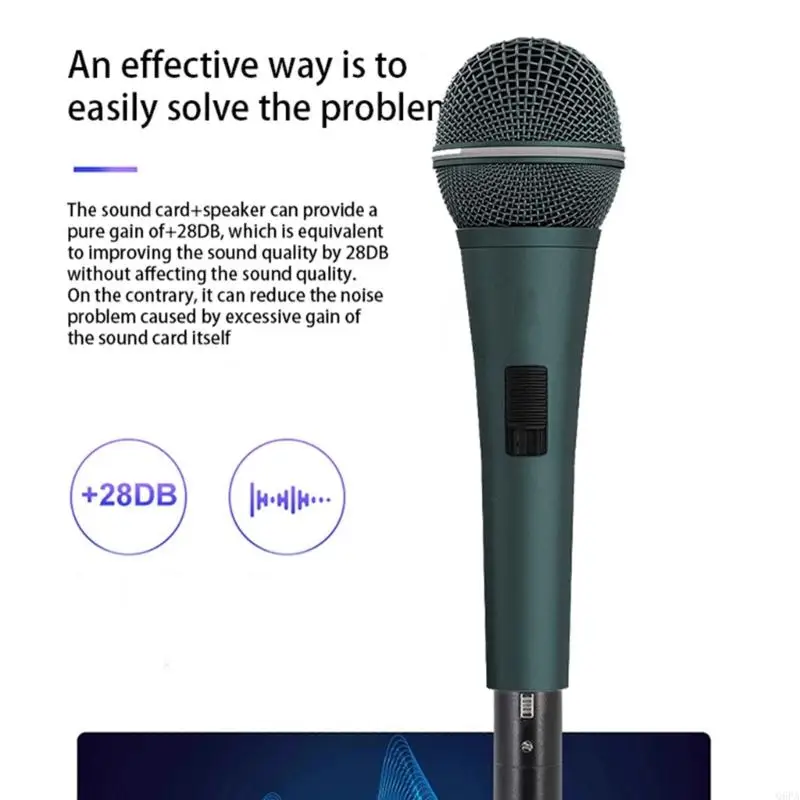 Preamplifier ไมโครโฟนไดนามิกแบบพกพา 48VPhantom Power Supply Amplifier สําหรับไมโครโฟนแบบไดนามิกที่มีการลดเสียงรบกวน