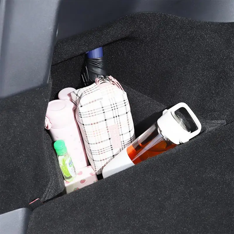 

Car Rear Trunk Storage Cover Garbage Case Felt Cloth Drawer Holder Under Central Control Storage Box Accessories For Model Y