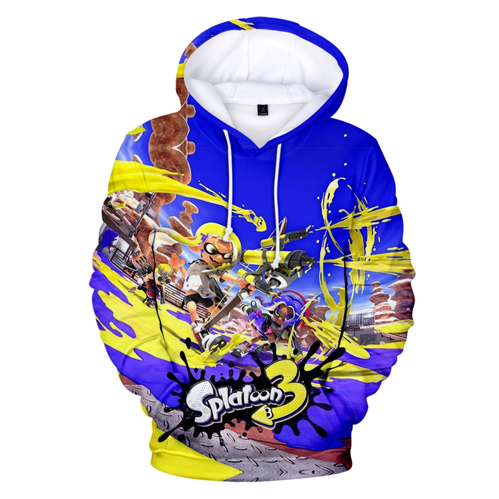 Homens e Mulheres Splatoon 3 Game Hoodie de Manga Longa, Moletons Unisex, Roupas Jogos 3D, Novo