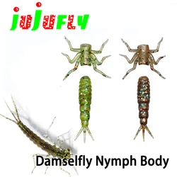 New concept 10pcs pack damsel fly nymph rubber bodies pack include thorax legs artificial insect model fly tying materials