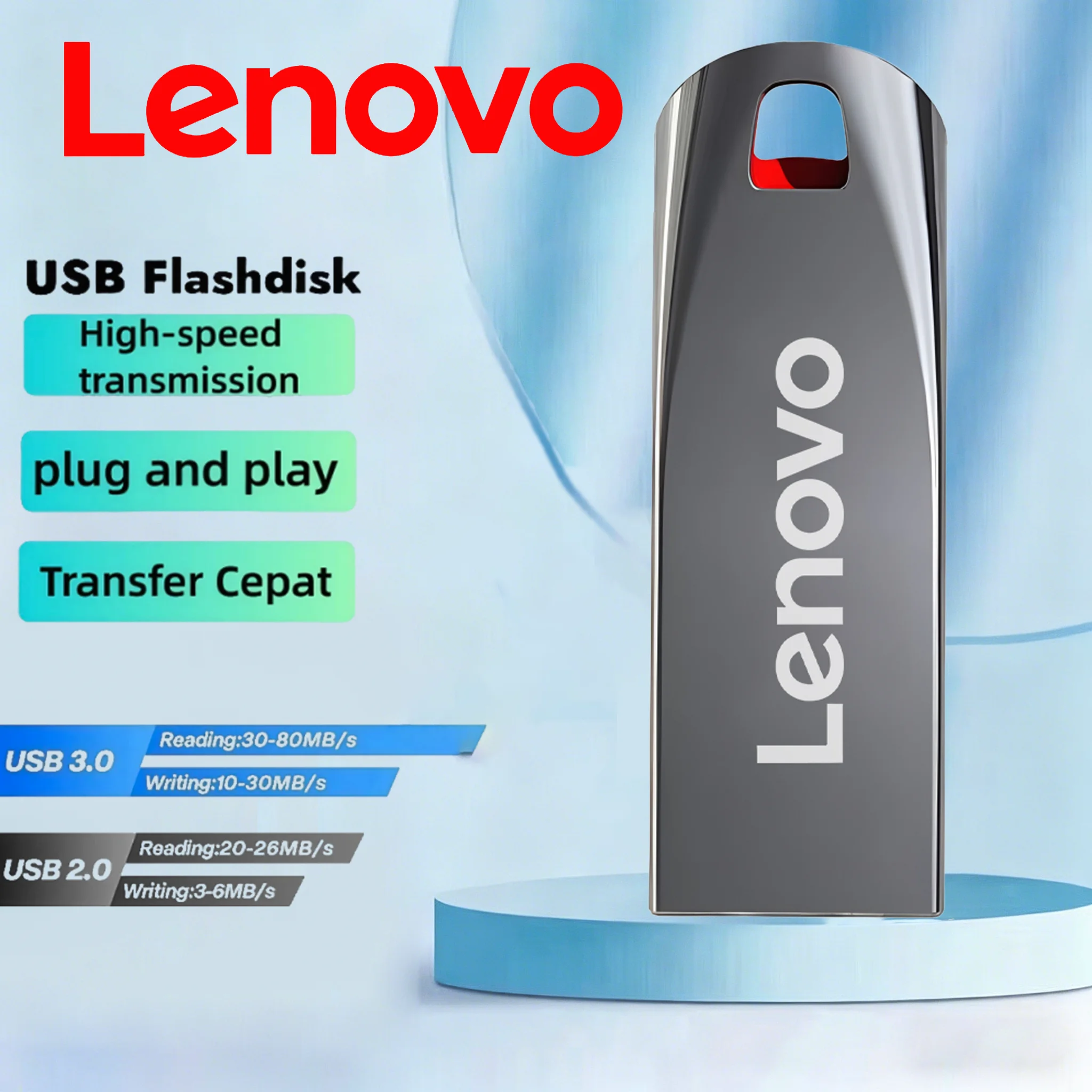 Lenovo High-Speed USB 3.1 Flash Drive 512GB Metal Pendrive 256GB 128GB 64GB Portable Memory Stick Pen Drive for Xiaomi Phones