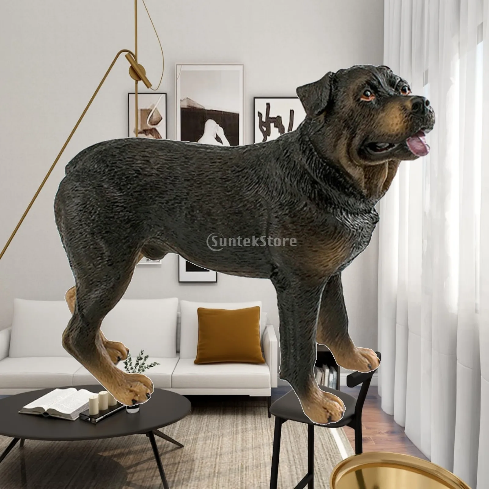 Dog Figurine Statue Collectible Durable Weather Resistant Dog Sculptures for Furnishings Memorial Gifts Living Room Home Boys