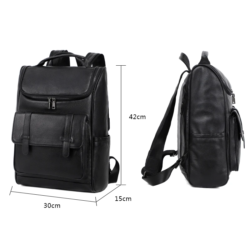 100% Genuine Leather Men Backpack Large Capacity Fashion Boys Schoolbag Laptop Bag Cowhide Travel Backpacks Student Bookbag