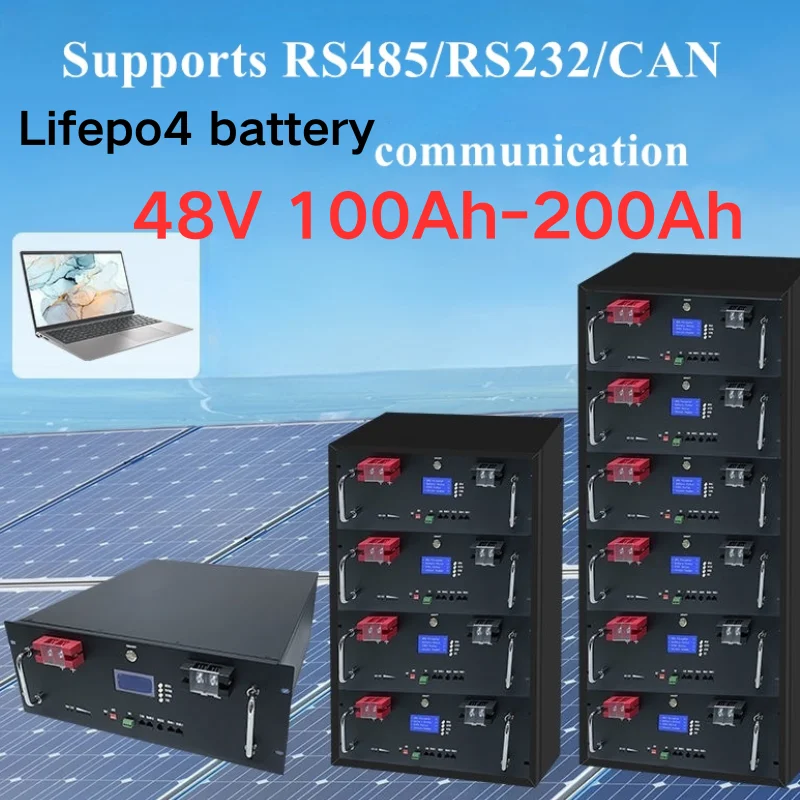 

48 В 10 кВт 200 Ач LiFePO4 Аккумулятор 51,2 В 100 Ач > 6000 циклов CAN RS485 Bluetooth 100A BMS Гарантия 10 лет ЕС UKR Быстрая доставка