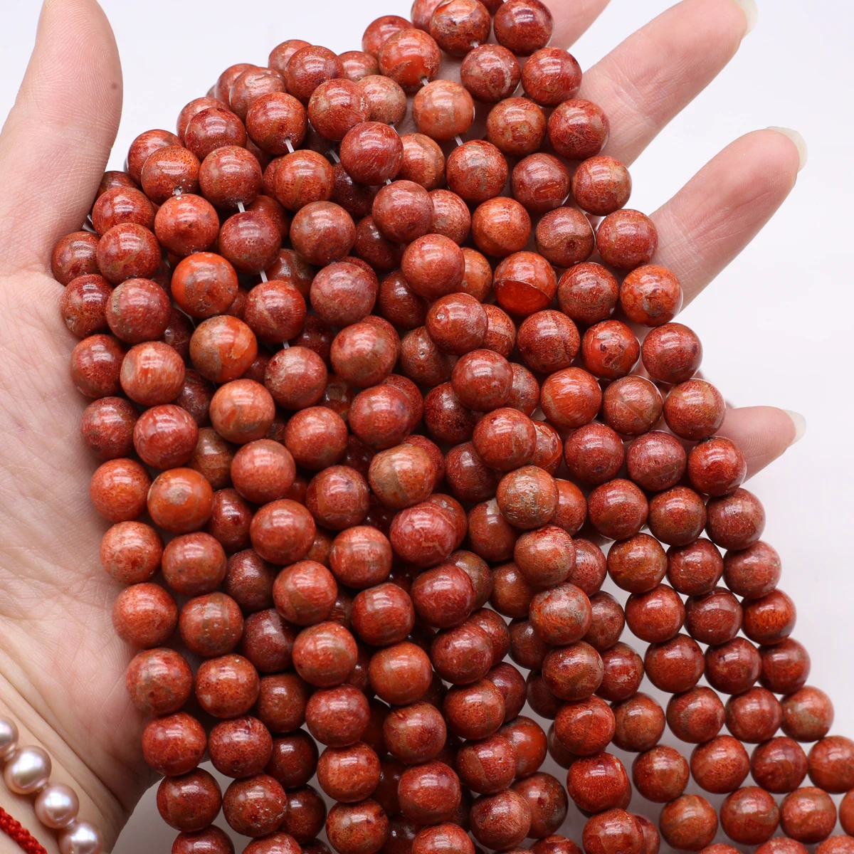 

10/12/14mm Red Round Semi-Finished Artificial Coral Loose Beads for Jewelry Making Supplies DIY Necklace Bracelet Accessories