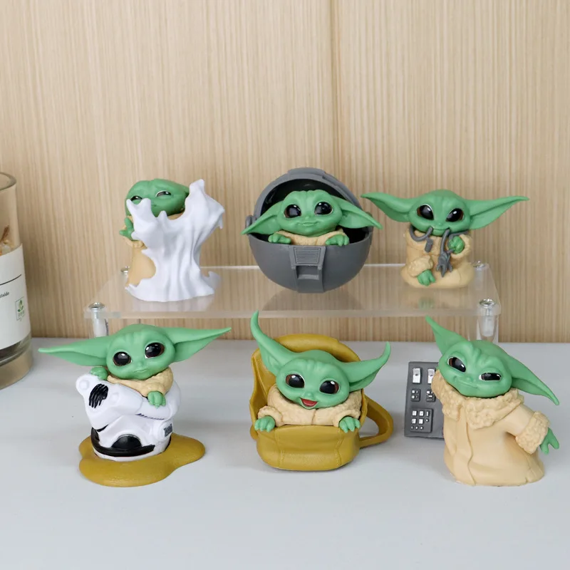 2Style 6 pz/set Disney Anime Figure 5-8cm Toy Master Baby Yoda Darth PVC Action Collection Mini Toy Model for Children Gift