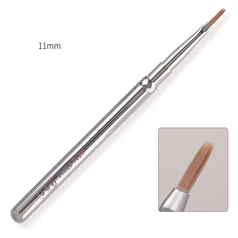 1/2 قطعة فرشاة مقبض معدني بطانة فنية لفرشاة رسم مانيكير الأشعة فوق البنفسجية هلام تمديد منشئ قلم رسم
