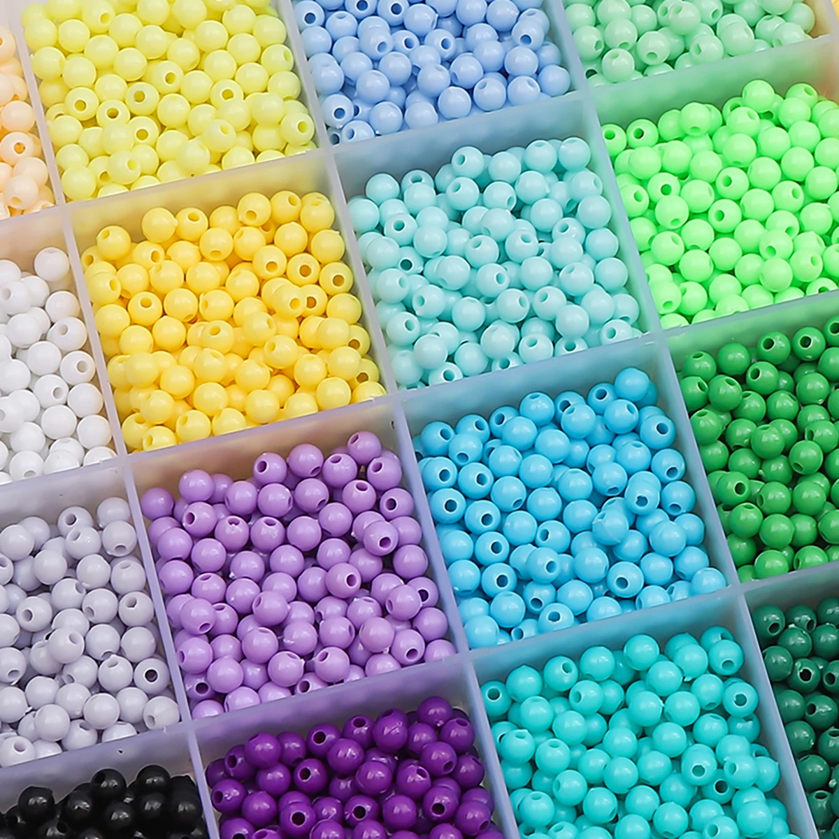 30G, ca. 900 Stück, einfarbige runde Acrylperlen, einzigartige lose Perlen, handgefertigte DIY-Herstellung von Schmuck, Ohrringen, Halsketten, Zubehör