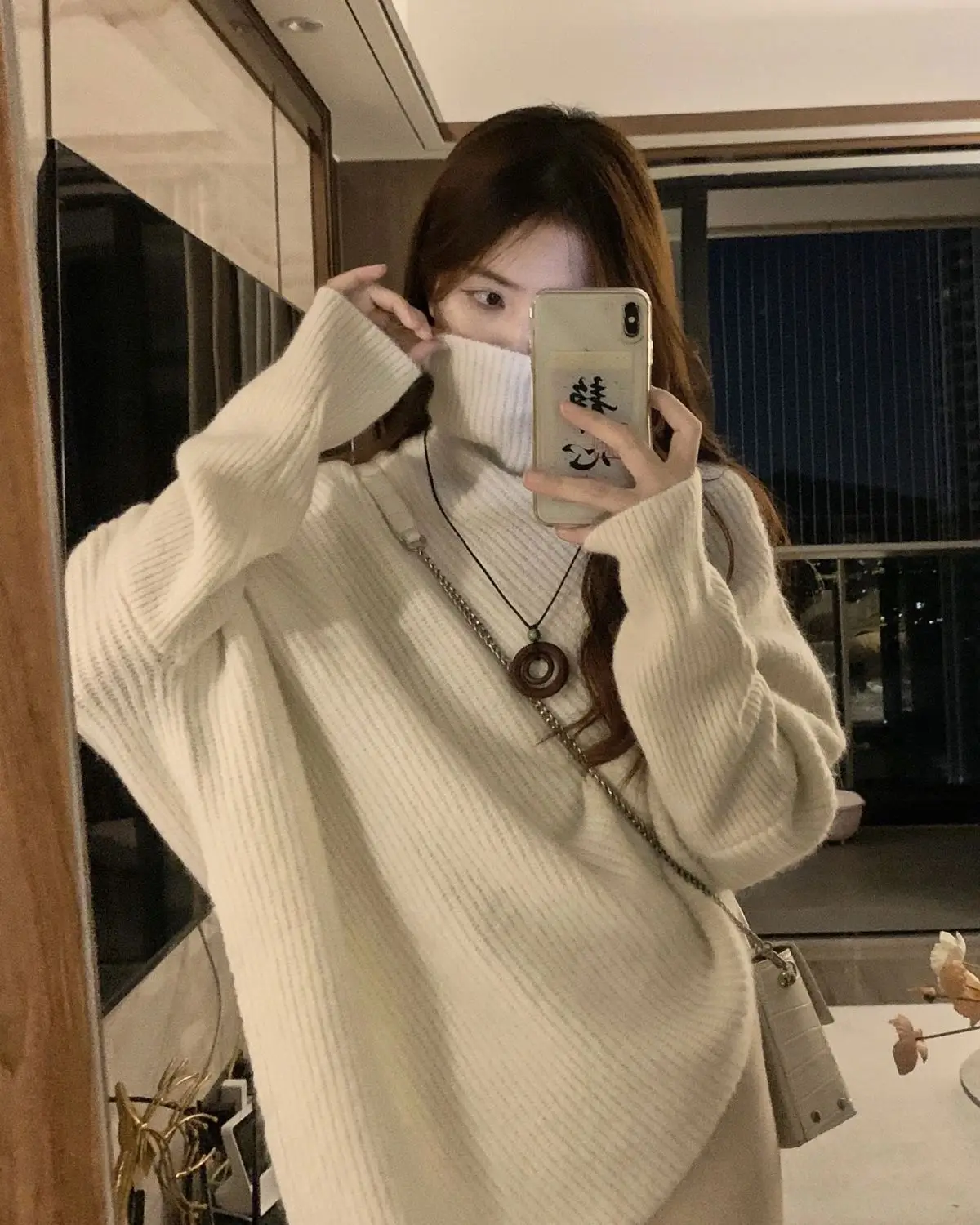 Pullover Off White Turtleneck Women\'s Sweater Gigh Neck Jerseys Knit Woman Long Tops for Cashmere Korean Luxury Style Warm Sale