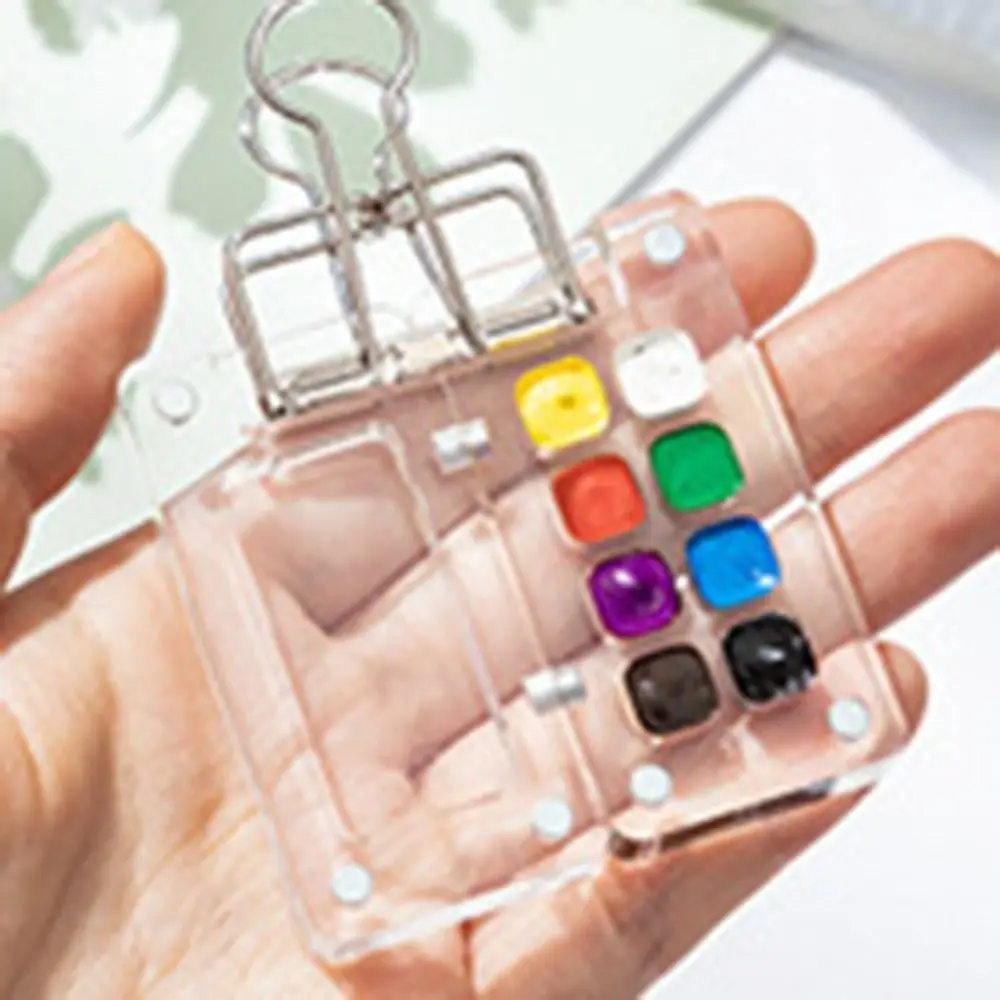 

Portable Acrylic Watercolor Paint Palette Quicksand Magnetic Paint Pigment Box Foldable Can Shake Travel Painting Tray Student