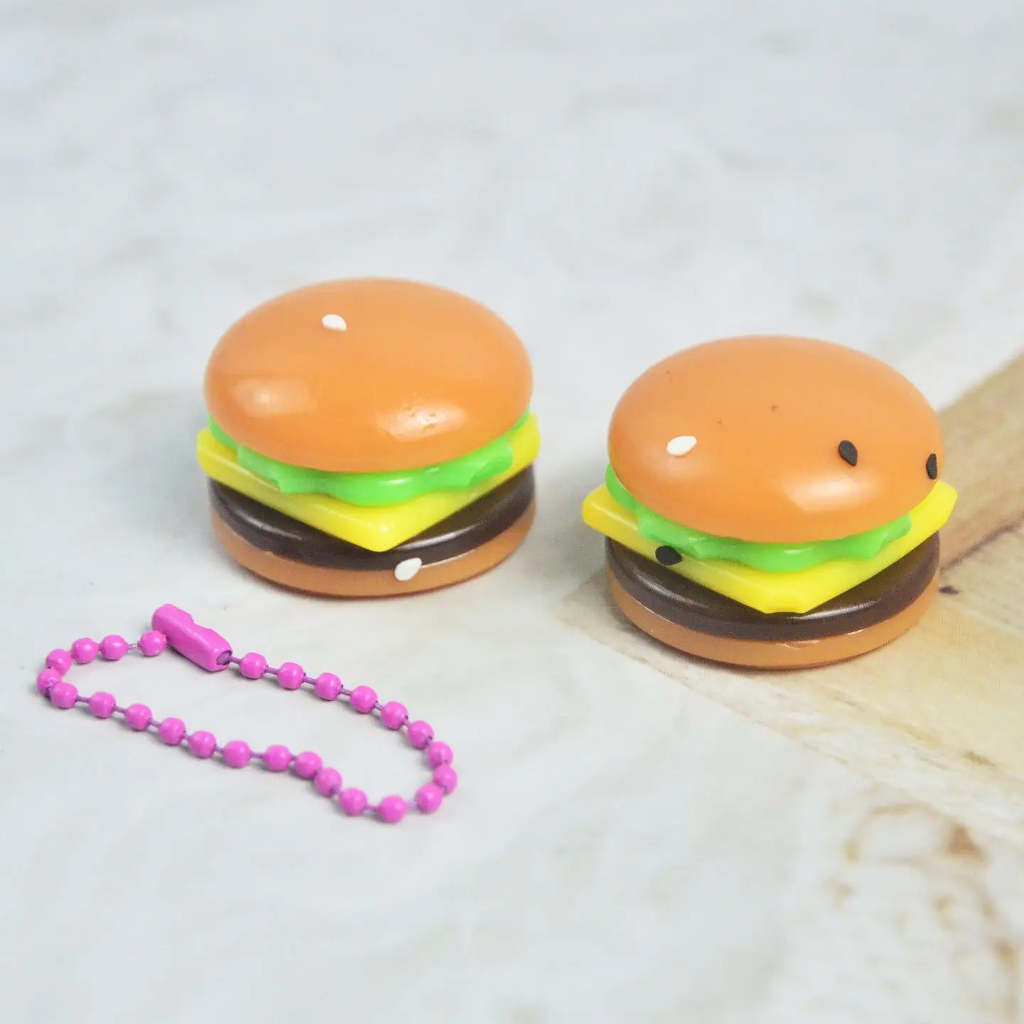 8cm Mini Burger Squeeze Stress Relief Keychain Toy, Slow Rebound, Realistic Food, Funny and Interesting Doll, Gift for Friends view 5