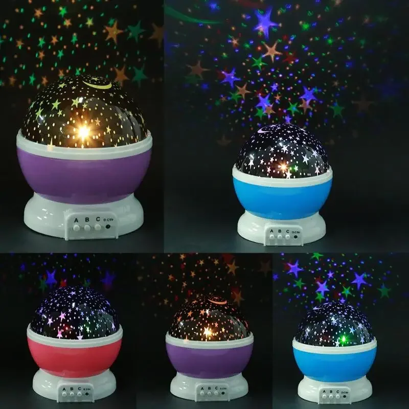 LED Rotating Night Light Projector Starry Sky Star Master Children Kids Sleep Romantic LED USB Projector Lamp Child Gifts