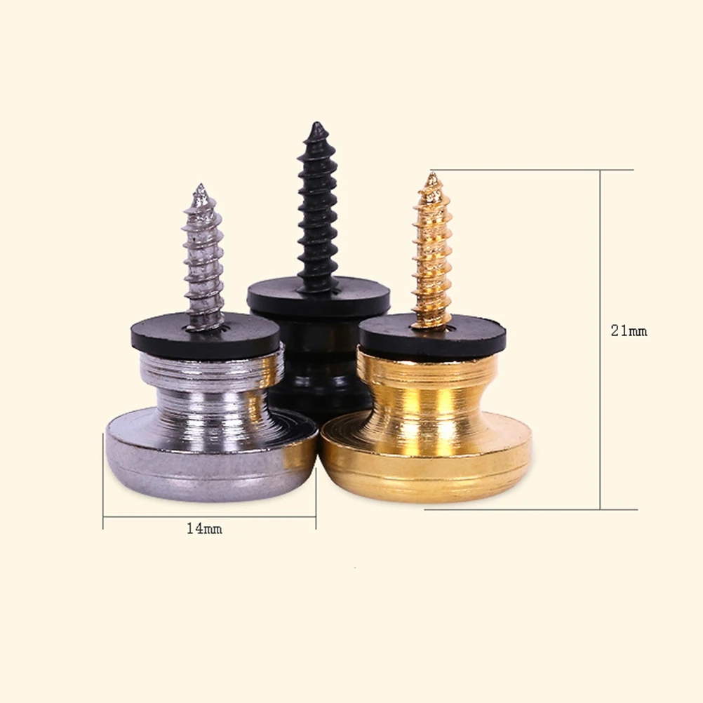 

6 Pcs Guitar Strap Nails Bass Accessories Parts and Lock Electric Acoustic Locks Buckles Ballad Knobs Straps