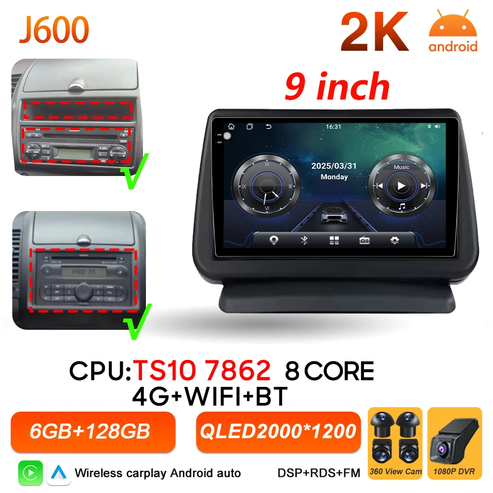 Android 16 Auto autoradio voor Nissan Note 2004 2005 2006 2007 2008 - 2012 Carplay multimediaspeler GPS navigatie DSP BT stereo