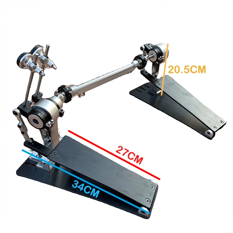 Left Foot Lefty Leg Playing Long Board Speedy Direct Drive Shaft CNC  Aluminum Alloy Twin Pedal Kick Bass Drum Twin Pedal