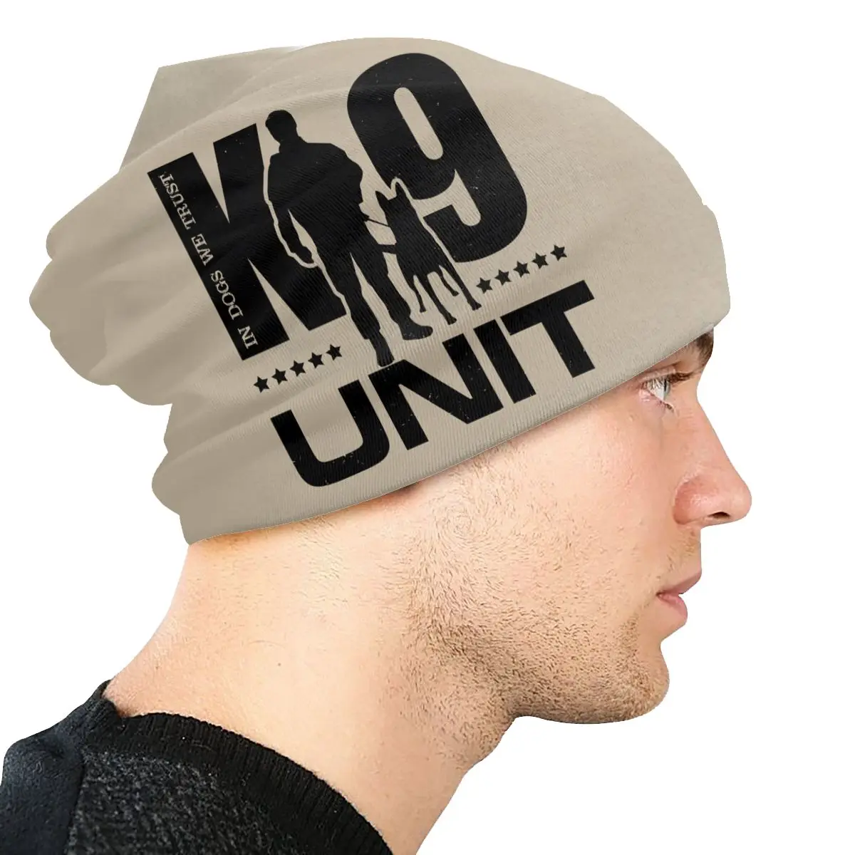 K9 Unit Malinois Skullies Beanies Caps K-9 Team Thin Hat Autumn Spring Bonnet Hats Men Women\'s Hip Hop Ski Cap