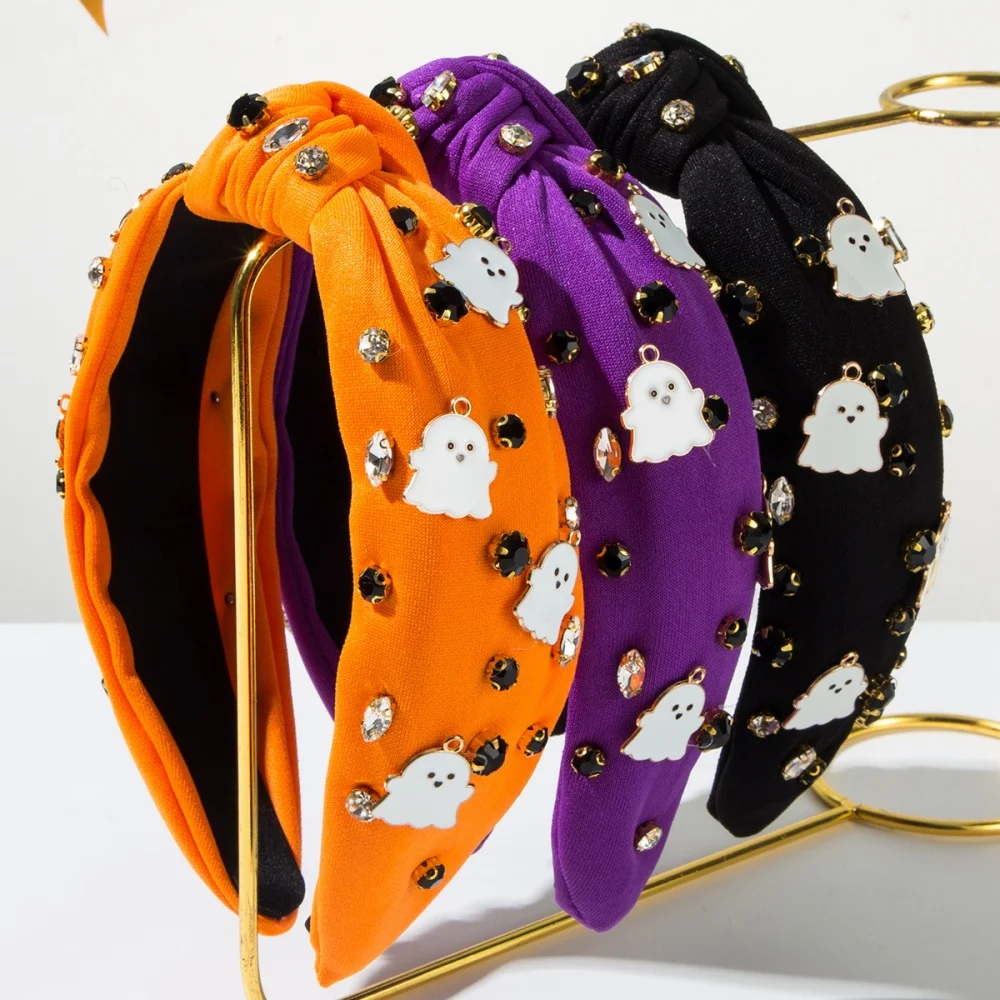 

New Arrival Lovely Cartoon Halloween Headband For Women Alloy Ghost Shape with Rhinestone Party Accesorios Mujer