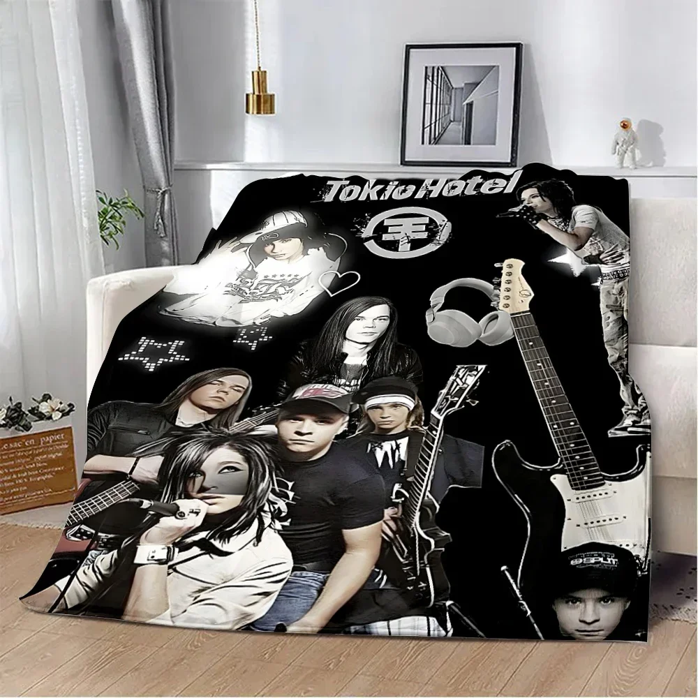 Tokio Hotel Rock Band Bill Kaulitz Printed Blanket Picnic Blankets Warm Blanket Soft and Comfortable Blanket Home Travel Gift