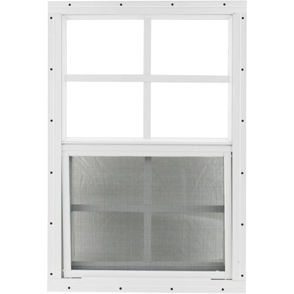 Shed Windows and More 14" X 21" White Flush Mount Tempered Glass, Playhouse Windows, Chicken Coop Windows