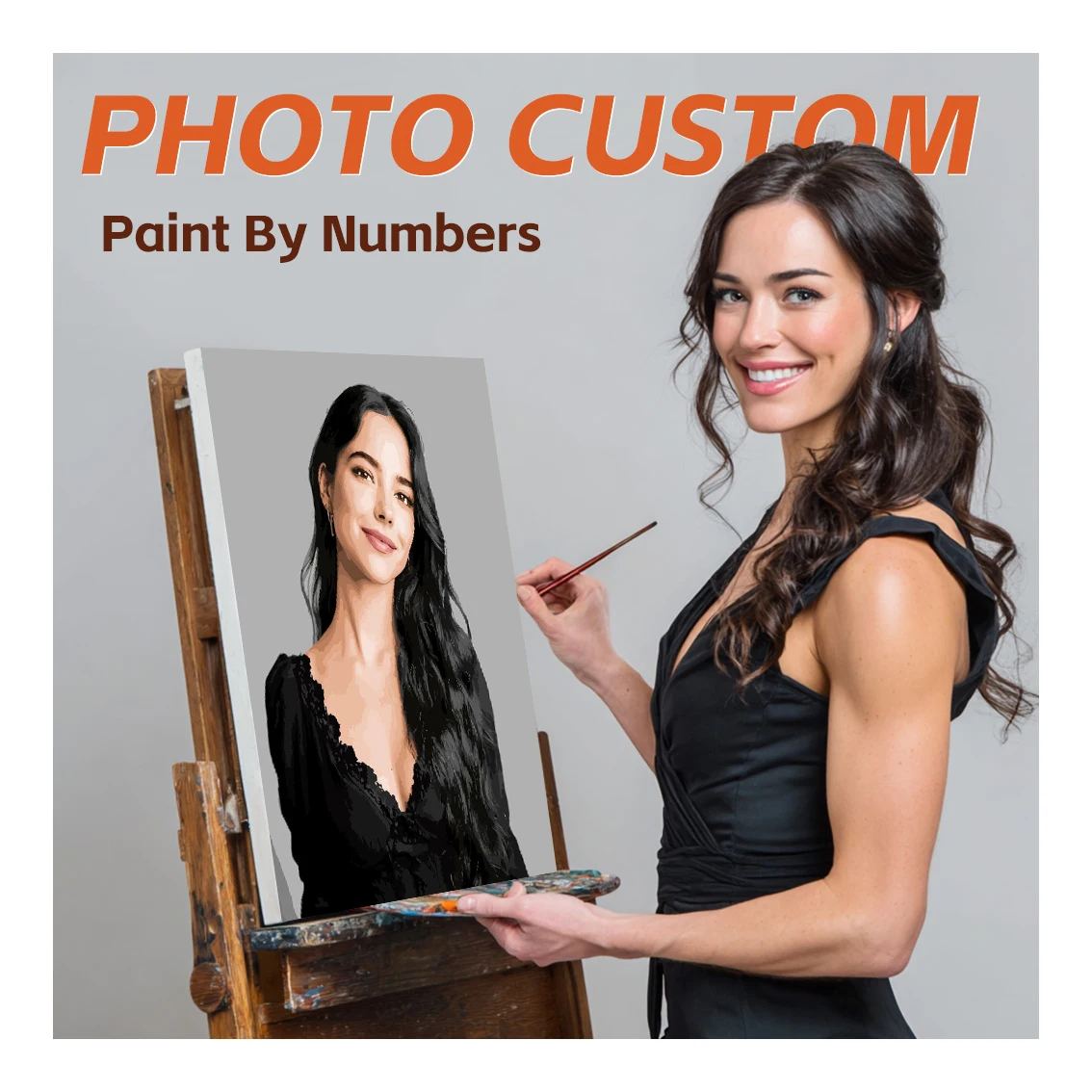 PBYN Photo Custom DIY Painting By Numbers Frame Customized Picture Landscape Animals Family Coloring By Numbers Handwork Gift — 2