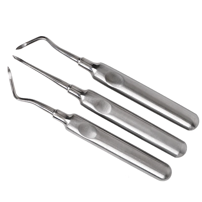 3pcs/set Dental Elevator Tooth Extracting Forceps Curved Root Lift Elevator Teeth Extraction Surgical Tool