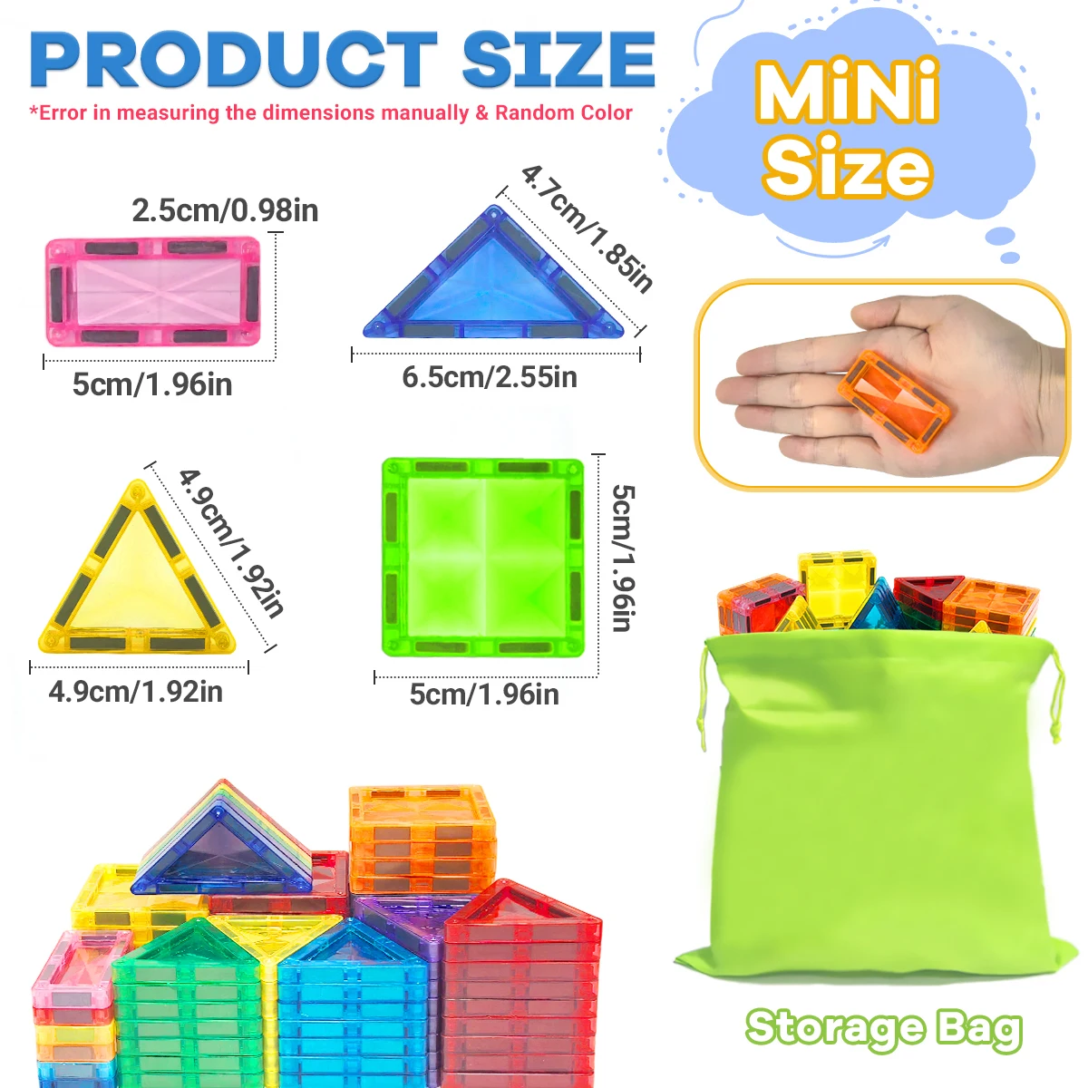 36/56/86 قطعة اللبنات المغناطيسية البناء مجموعة ألعاب ثلاثية الأبعاد لمدة 3 + سنوات أطفال مونتيسوري التعليمية الجذعية ألعاب مكعبات البناء