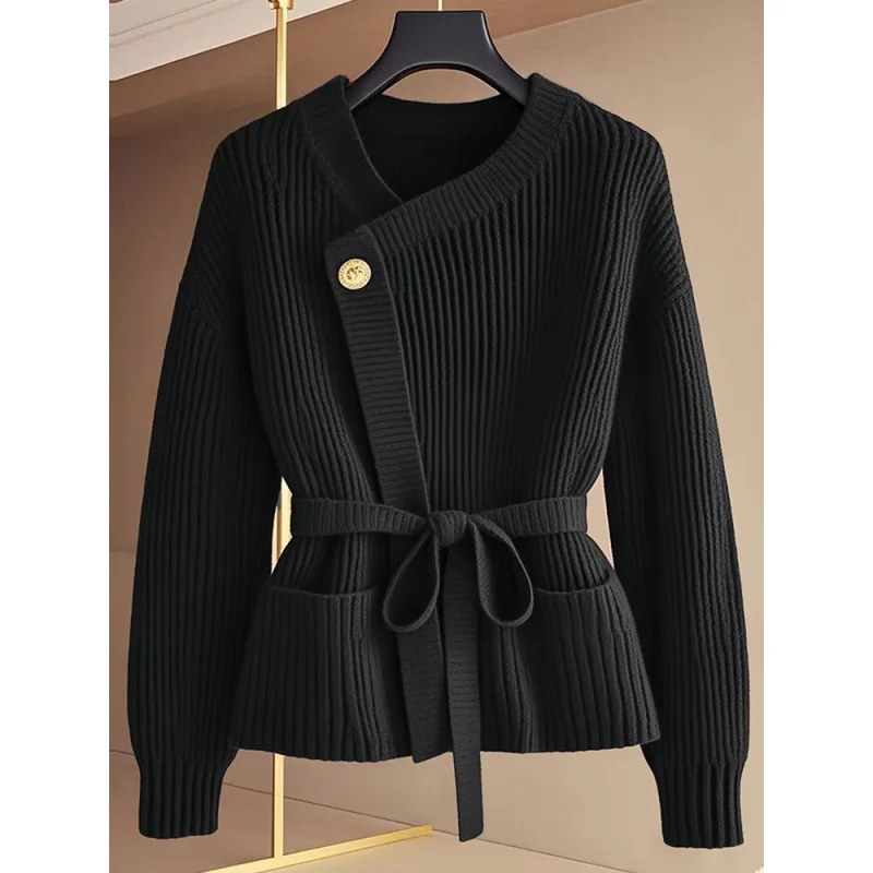 سترة شتوية من Herfst Trui Jas Vrouwen، وضع المزاج المتطابق تمامًا Truien Vrouwelijke Lange mouwen Elegante Top Dames