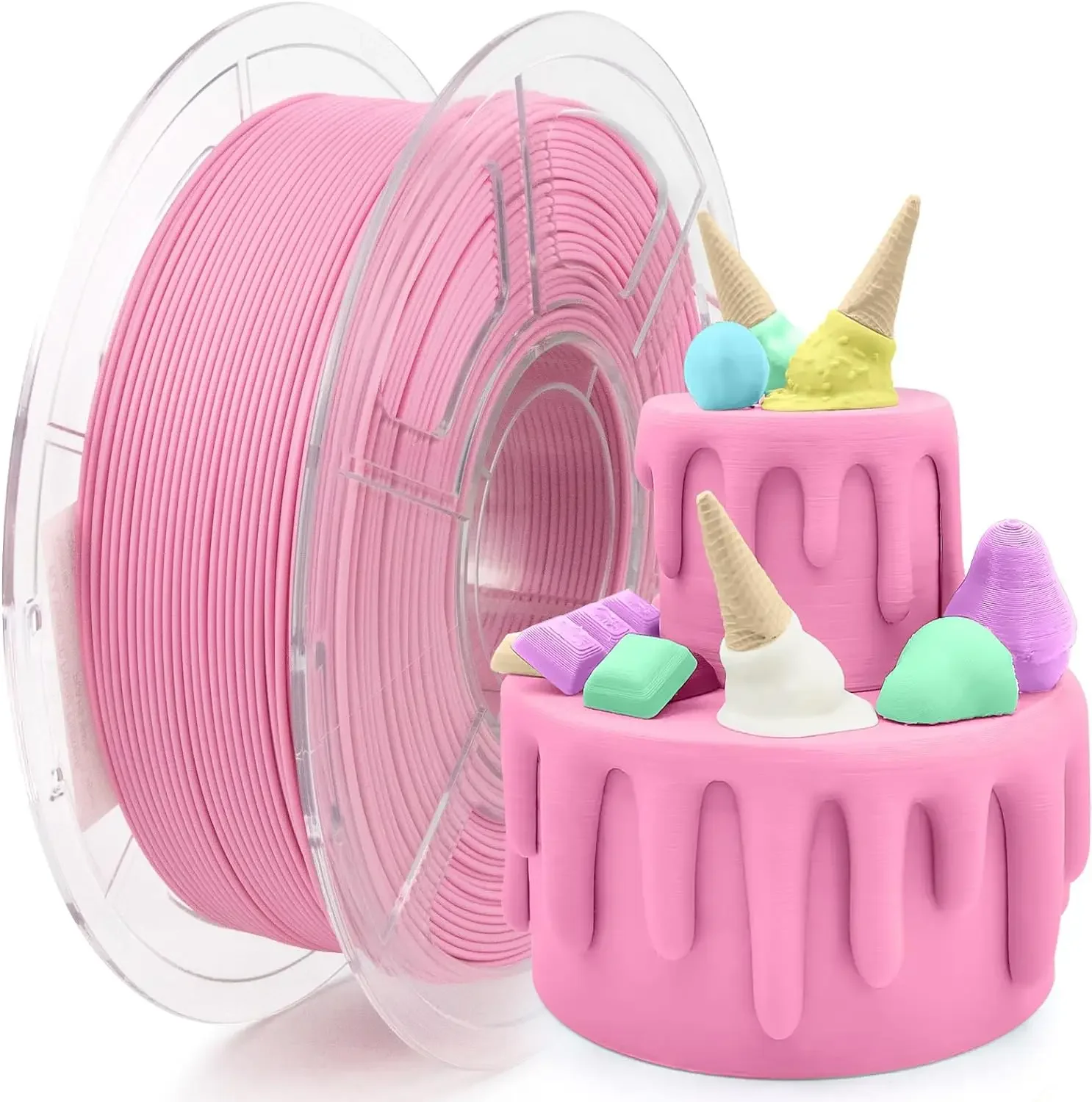 High Speed PLA 3D Printer Filament Matte Pink PLA Filament Designed for High Speed 30-600mm/s 3D Printing Consumables
