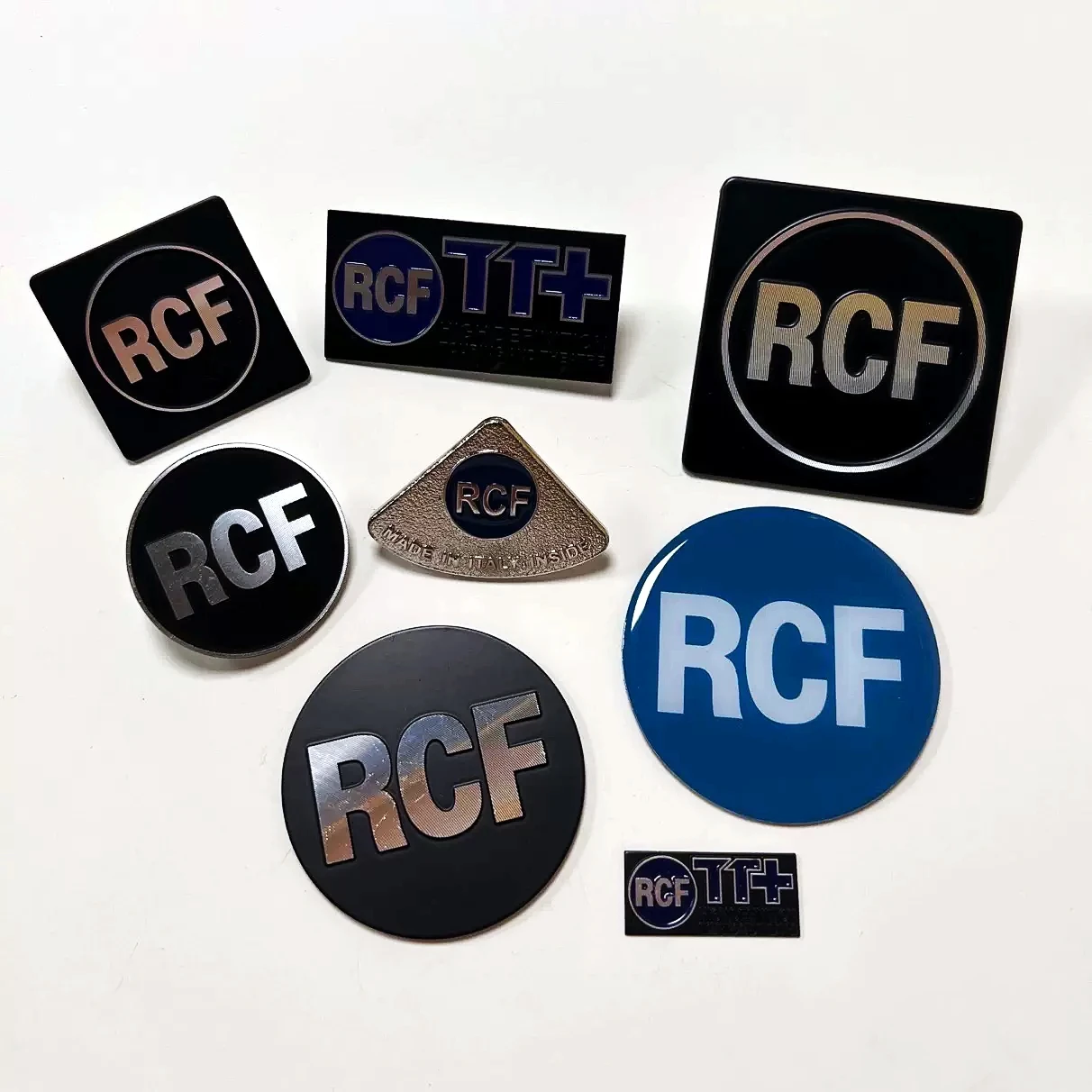 2/5/10/20pcs RCF Speakers High-Quality Emblem Logo 3D Metal Hi-Fi Car Audio Stereo Speaker Badge Car Styling Accessories For RCF