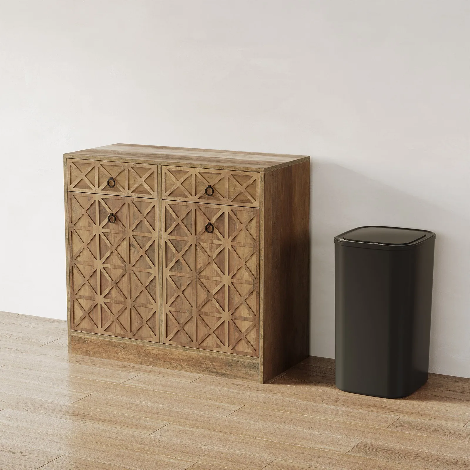 

Современный двойной наклонный мусорный шкаф с двумя ящиками для кухни и дома