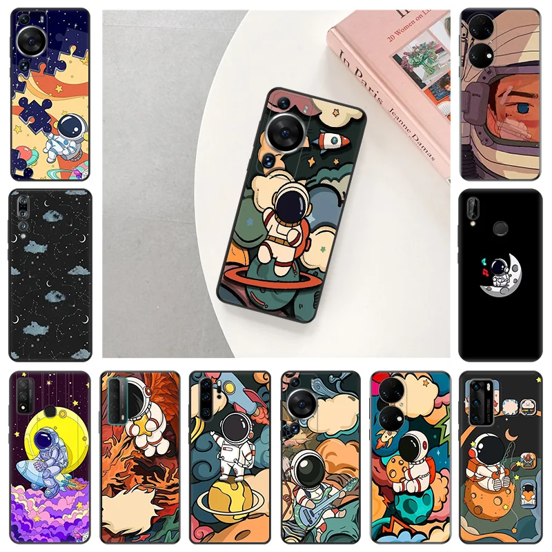 

Phone Case For Motorola G50 G51 G60 G71 G30 G31 Edge20 30 40 G73 Huawei P40 P30 P20 P-Smart Baby Astronaut Matte Anti-Drop Cover