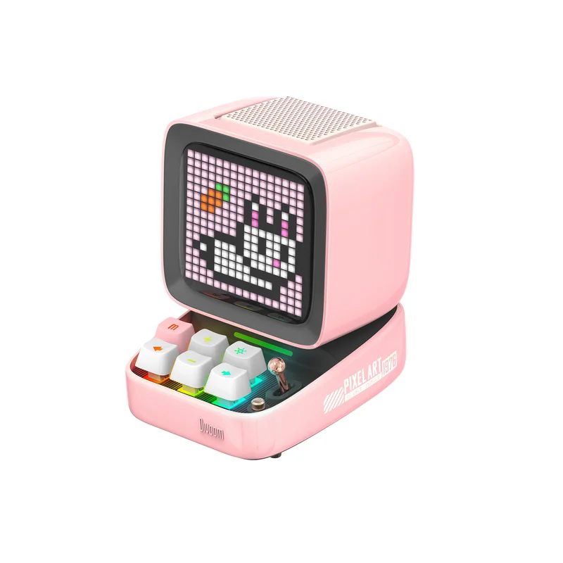 Pro Retro Pixel Art BT Portable Speaker Alarm Clock DIY LED Display Board, Cute Gift Home Light Decoration