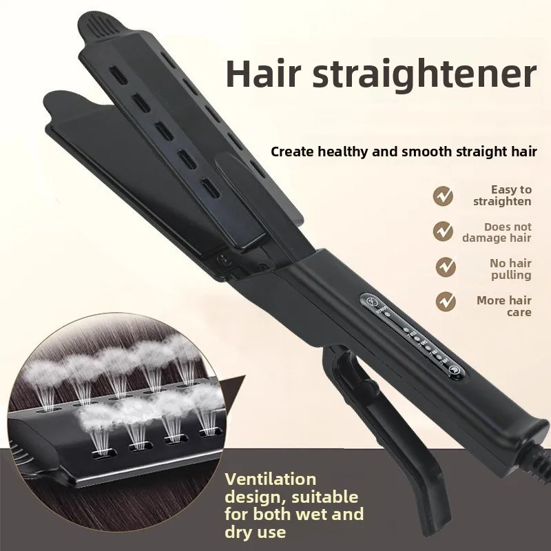 New speed regulation hot steam hair straightener splint hair straightener curling iron large panel constant temperature perm