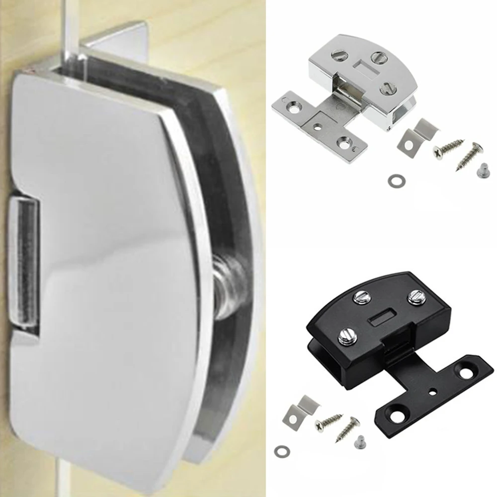 Brand New Glass Door Hinge With Screws Accessories Zinc Alloy Gate Hardware Supplies Tools Black/Silver ​Countertop