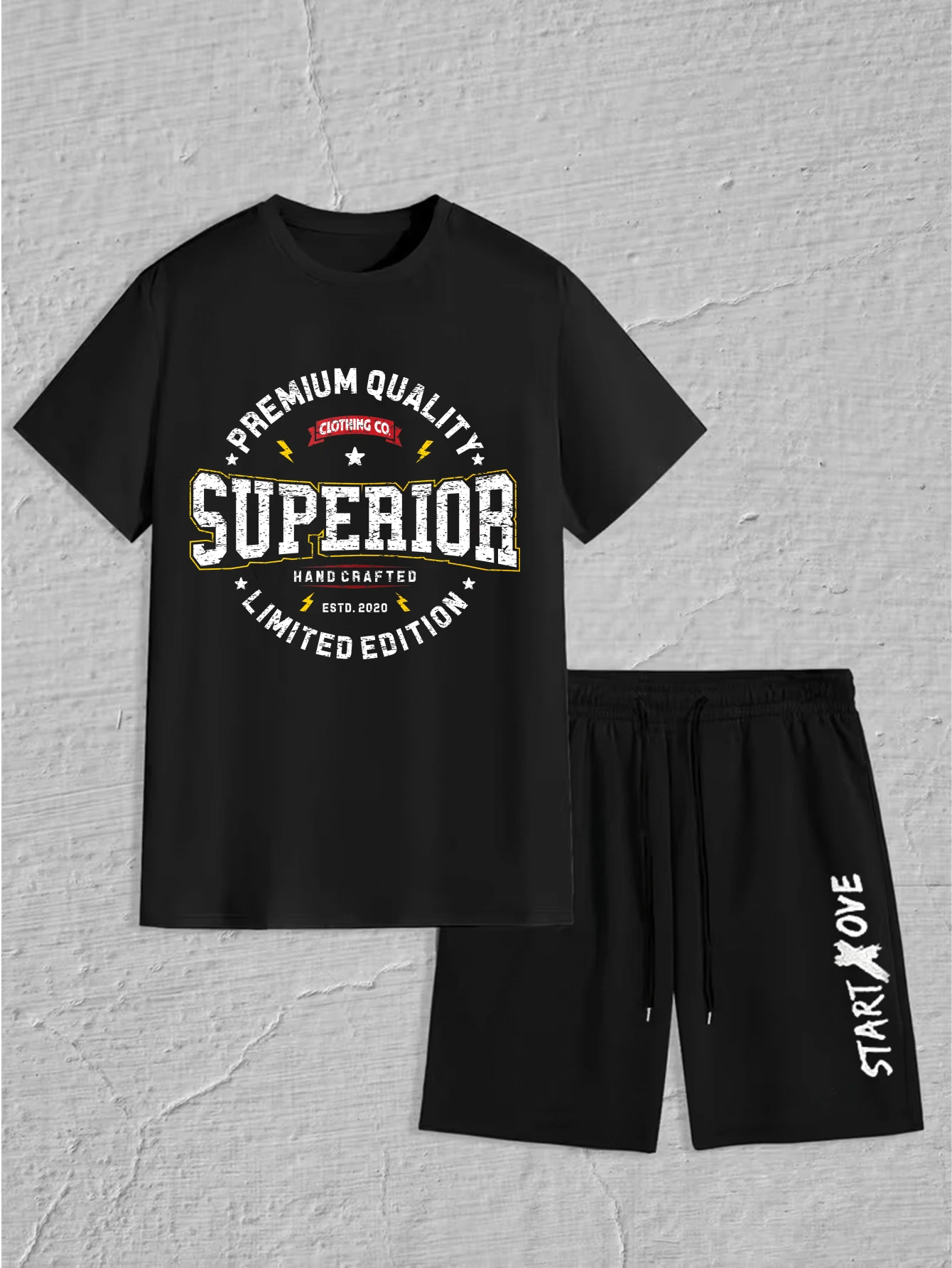 

Мужской комплект 2025 Летний комплект одежды Мужской комплект толстовки с принтом Мужской комплект Графический костюм для мужчин спортивный с круглым вырезом