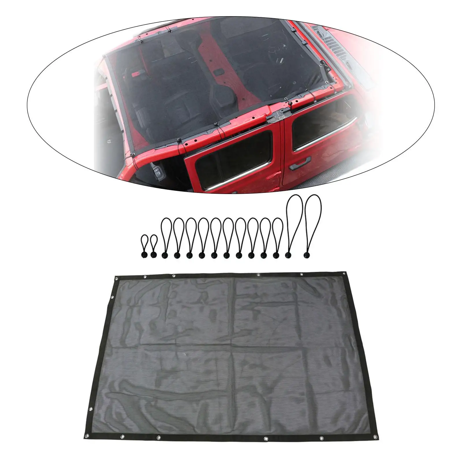 Sunshade Top Mesh Screen, Acessórios para Veículos, Sun Shade, Proteção Solar, Sun Shade para Jeep Blocks, Vento, Ruído