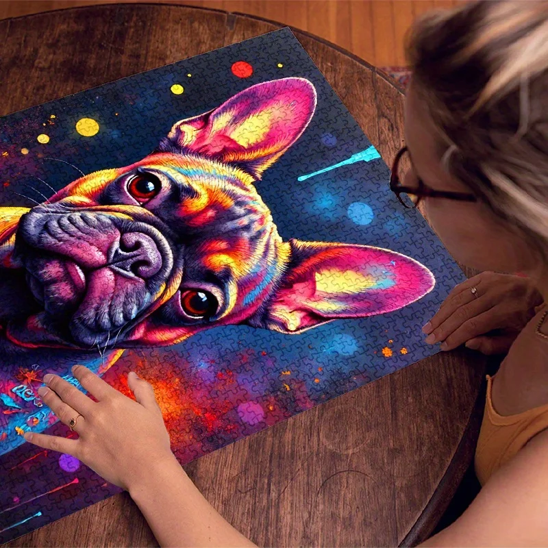 จิ๊กซอว์กระดาษรูปสุนัขเรนโบว์ดูเดิล 1000 ชิ้น ของเล่นจิ๊กซอว์ขนาดใหญ่สำหรับผู้ใหญ่ เกมเสริมสร้างความสัมพันธ์ในครอบครัว ของตกแต่ง DIY ฝึกสมอง